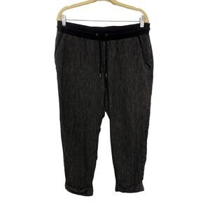 Athleta Womens 100% Linen Drawstring Blue Joggers 14P